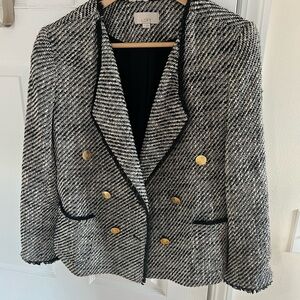 LOFT Women's Black and White Tweed Blazer